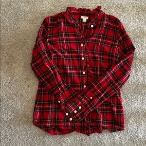 JCrew Christmas Plaid Button Down